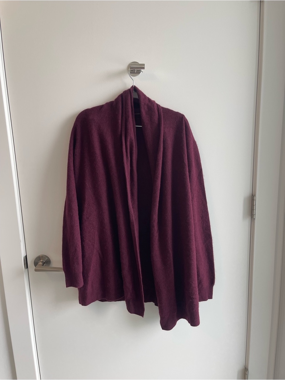 C By Bloomingdale’s Women's Open-Front Maroon Sweater Cardigan